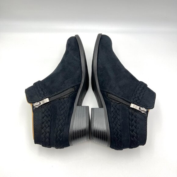 7.5‎ WIDE WIDTH Lifestride Adriana Black Microsuede Ankle Boots Booties Shoes - Picture 8 of 14